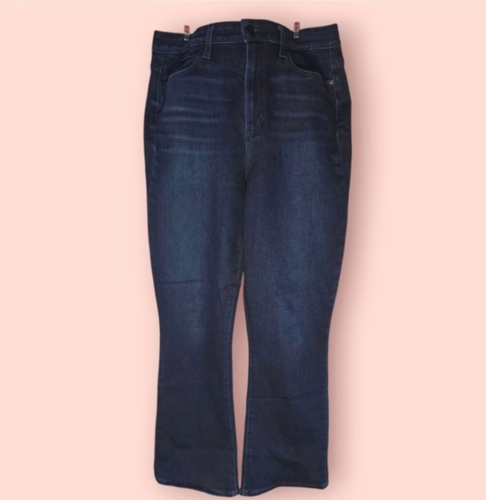 Paige Flaunt Denim Collection Femme Jean Novela High Rise Luxury Denim Dark Blue